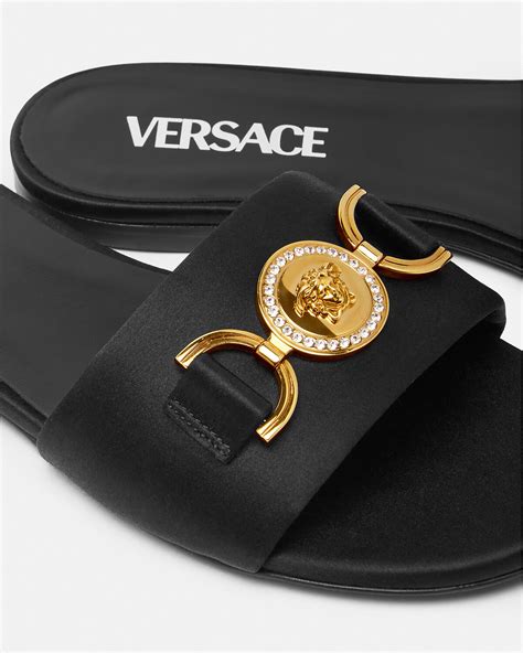 women's versace thong sandals|Versace la medusa flat sandals.